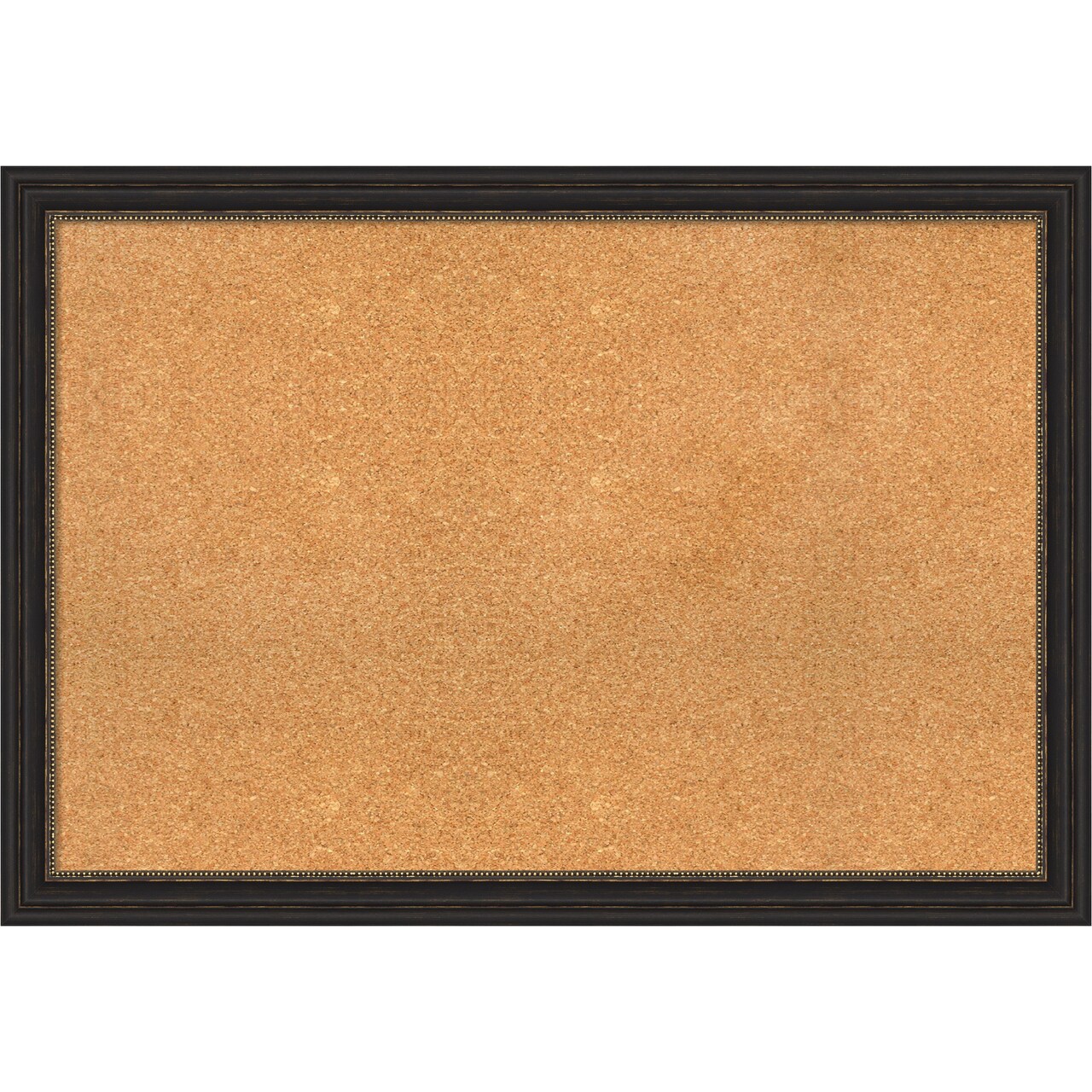 Cork Board, Accent Bronze Narrow Frame - Bulletin Board, Organization Board, Pin Board